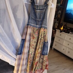 Floral Patchwork Denim Dress Skirtall Jaded Gypsy